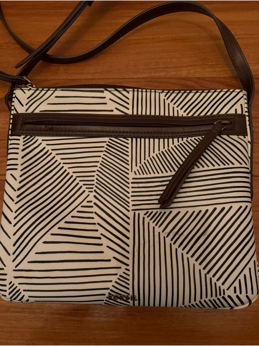 Fossil Crossbody Purse brown/white